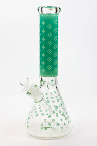 14" Luxury Patten Glow in the dark 7 mm glass bong [A24]