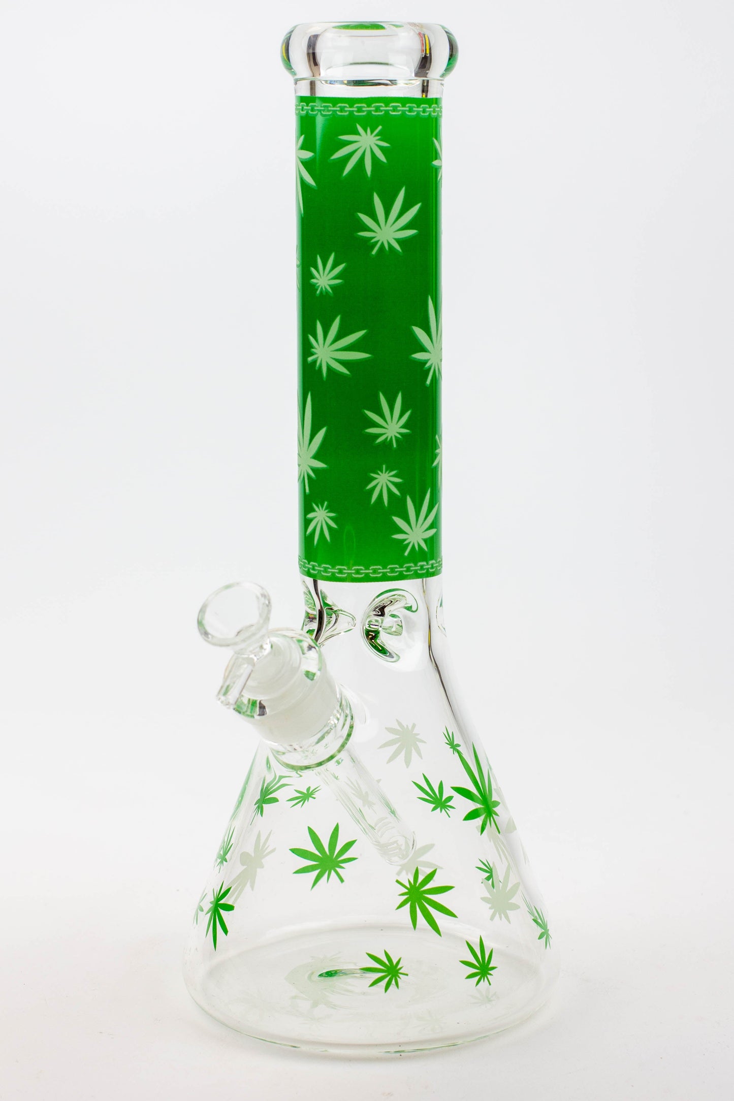 14" Leaf Glow in the dark 7 mm glass bong [A52]