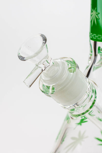 14" Leaf Glow in the dark 7 mm glass bong [A52]
