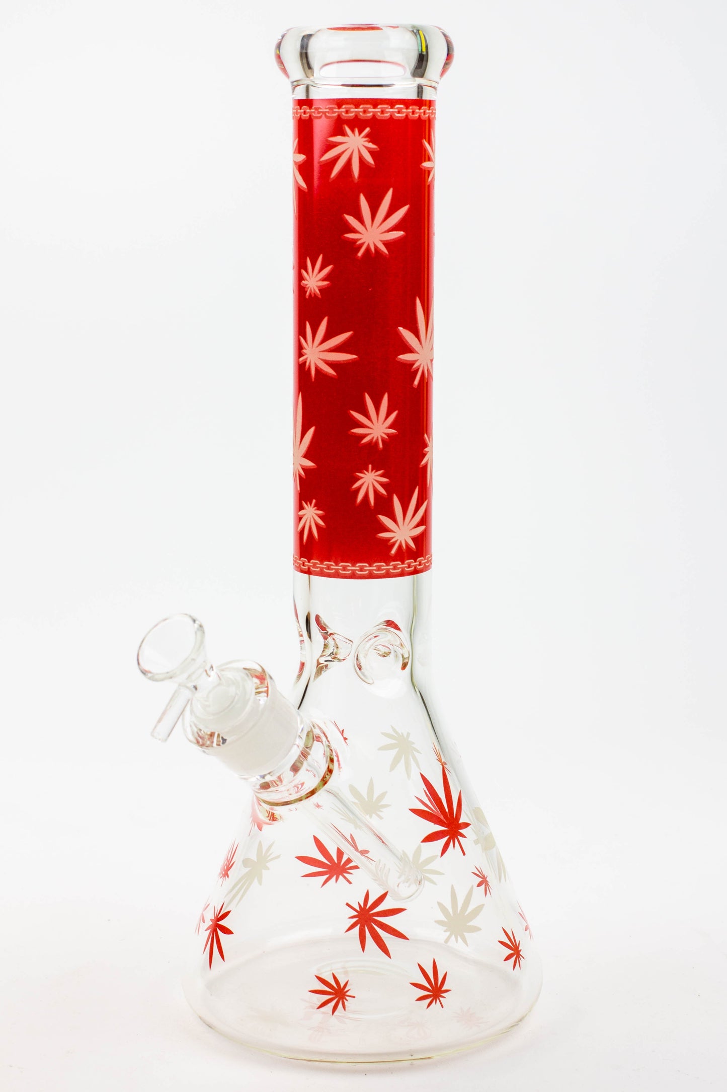 14" Leaf Glow in the dark 7 mm glass bong [A52]