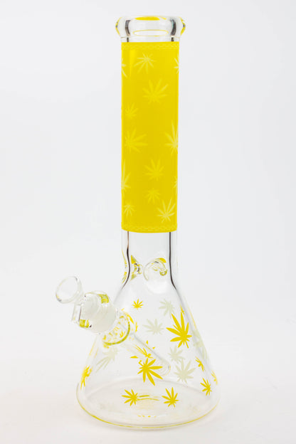 14" Leaf Glow in the dark 7 mm glass bong [A52]