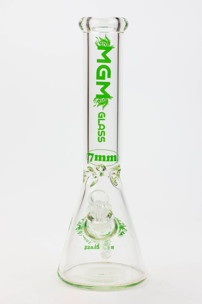 14" glass / 7 mm / beaker glass water bong [A53]