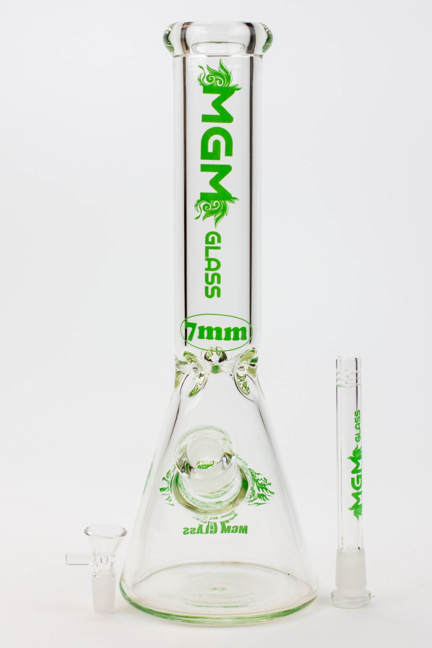 14" glass / 7 mm / beaker glass water bong [A53]