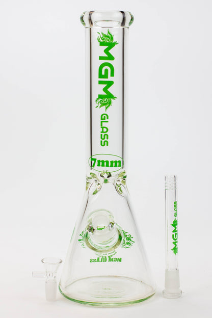 14" glass / 7 mm / beaker glass water bong [A53]