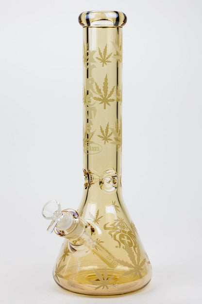14" XTREME Glass / 7 mm / Leaf Electroplated Glass beaker Bong