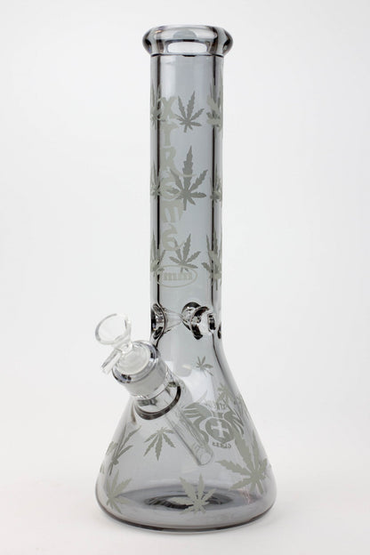 14" XTREME Glass / 7 mm / Leaf Electroplated Glass beaker Bong