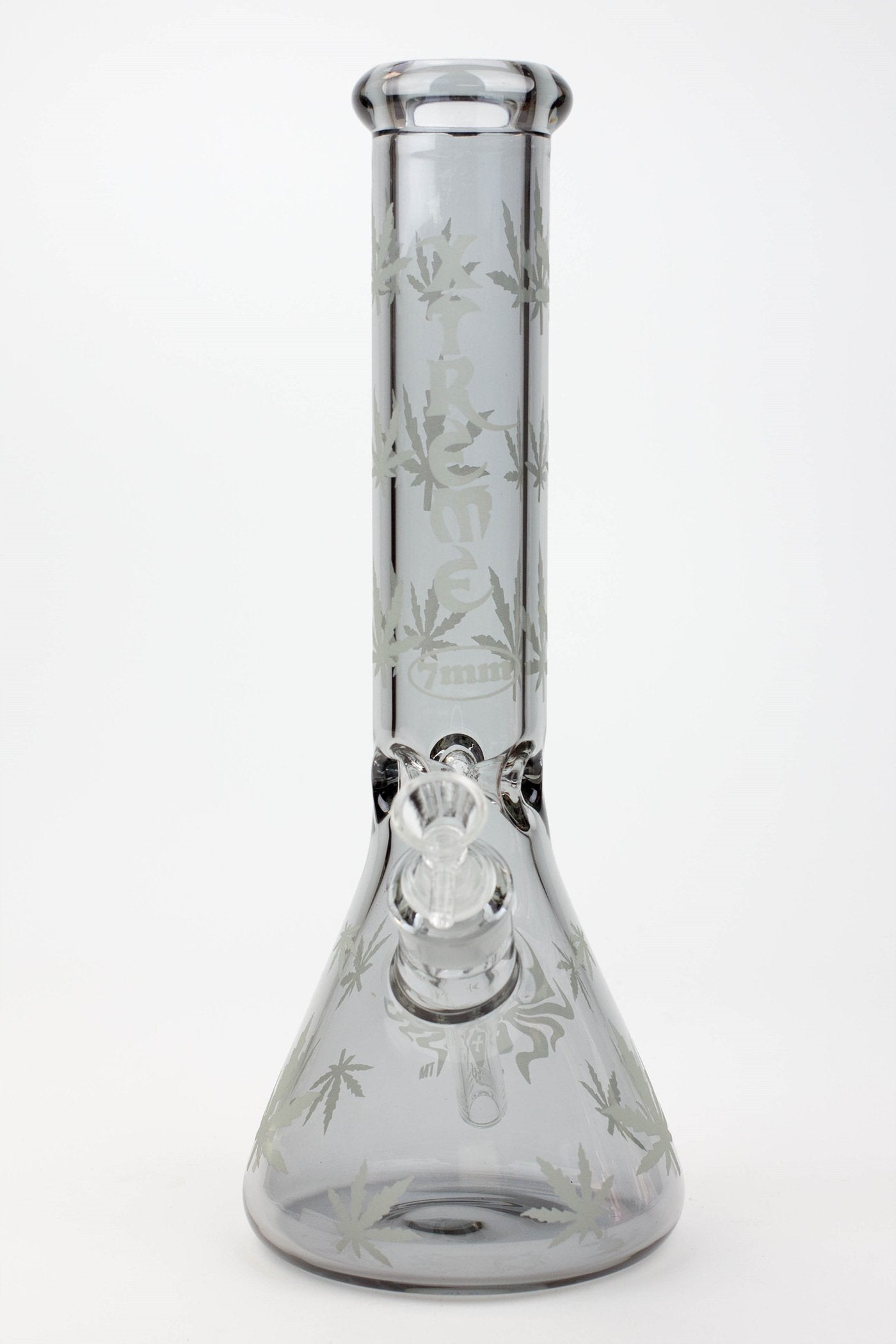 14" XTREME Glass / 7 mm / Leaf Electroplated Glass beaker Bong