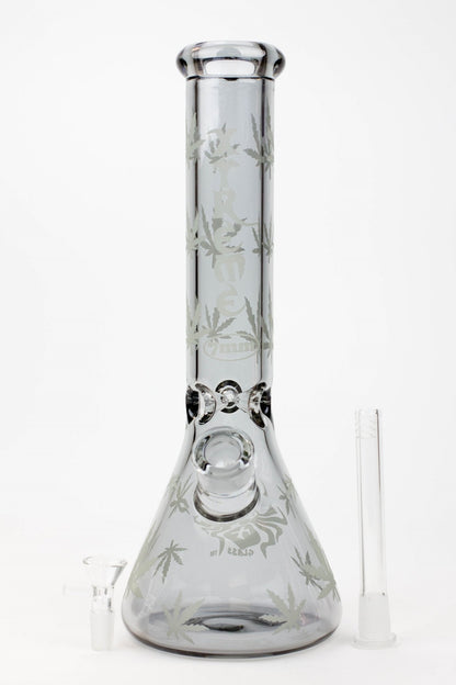14" XTREME Glass / 7 mm / Leaf Electroplated Glass beaker Bong