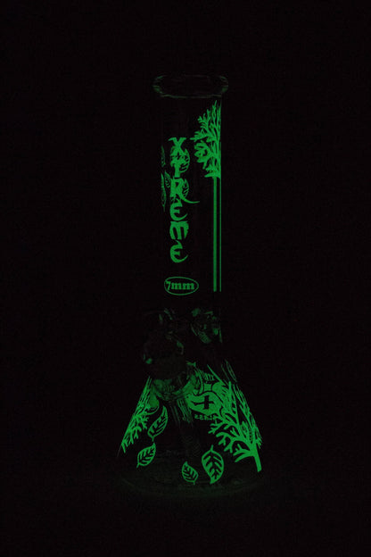 14" XTREME Glass / 7 mm / Tree of life Electroplated Glass beaker Bong