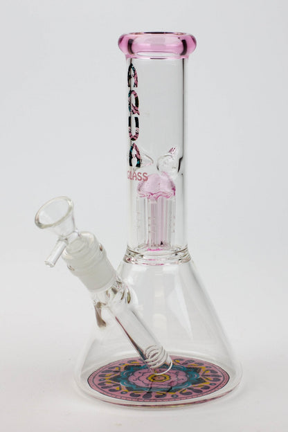 9" AQUA Single tree arms percolator glass water bong