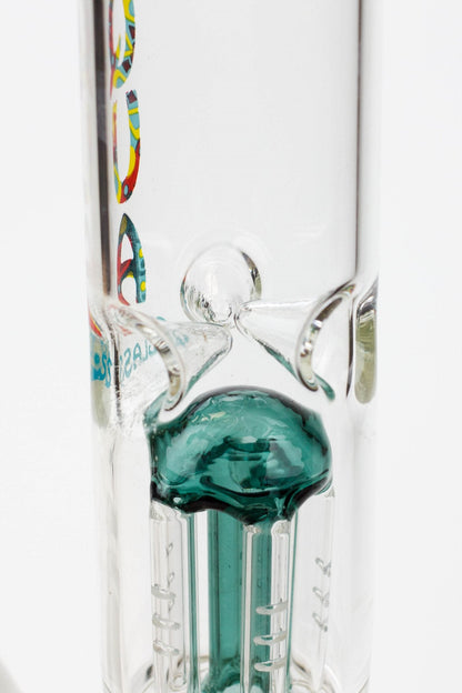 9" AQUA Single tree arms percolator glass water bong