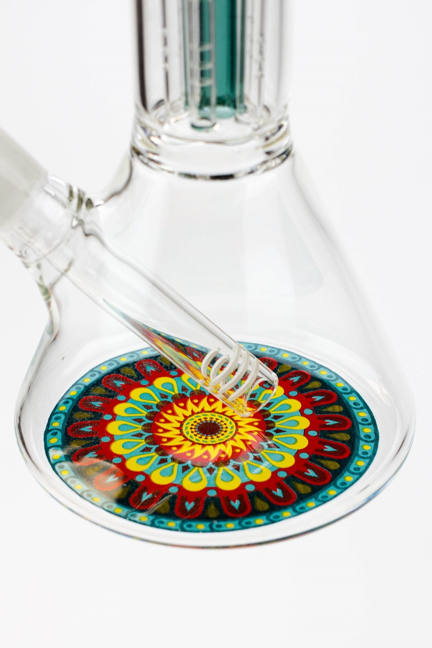 9" AQUA Single tree arms percolator glass water bong