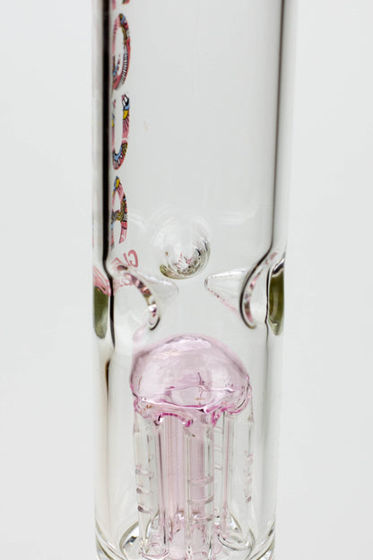 13.5" AQUA 5mm Triple tree arms percolator glass water bong