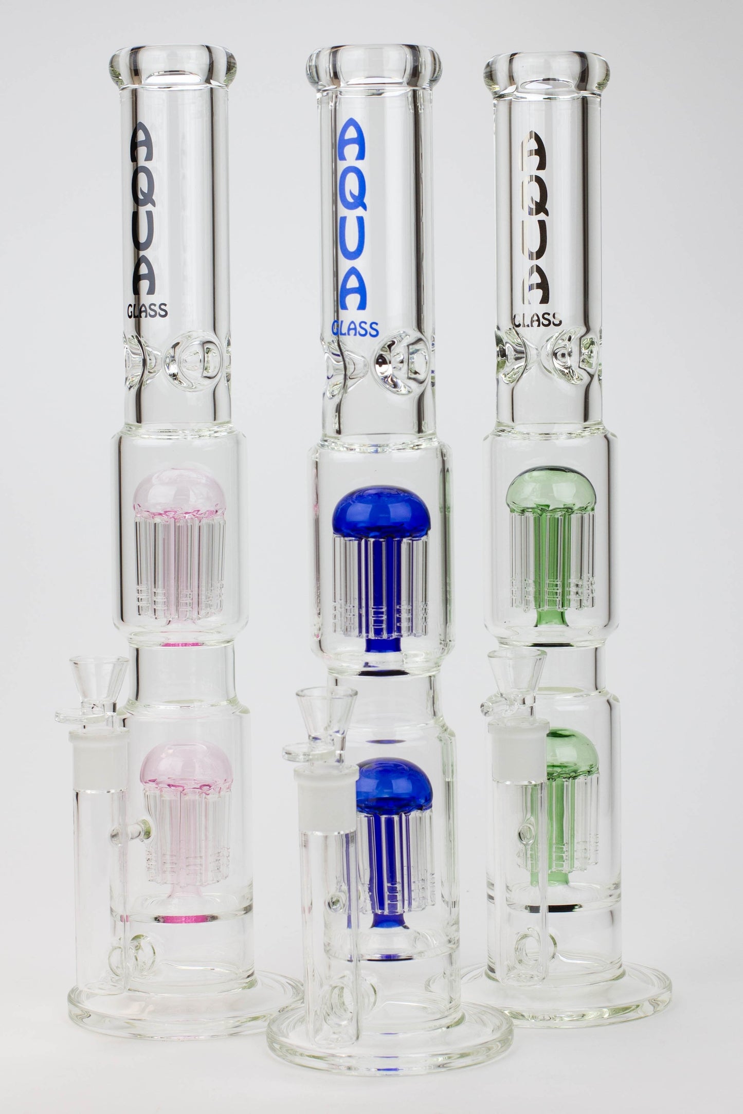 18.5" AQUA Glass Dual Tree arm / 7mm /glass water bong