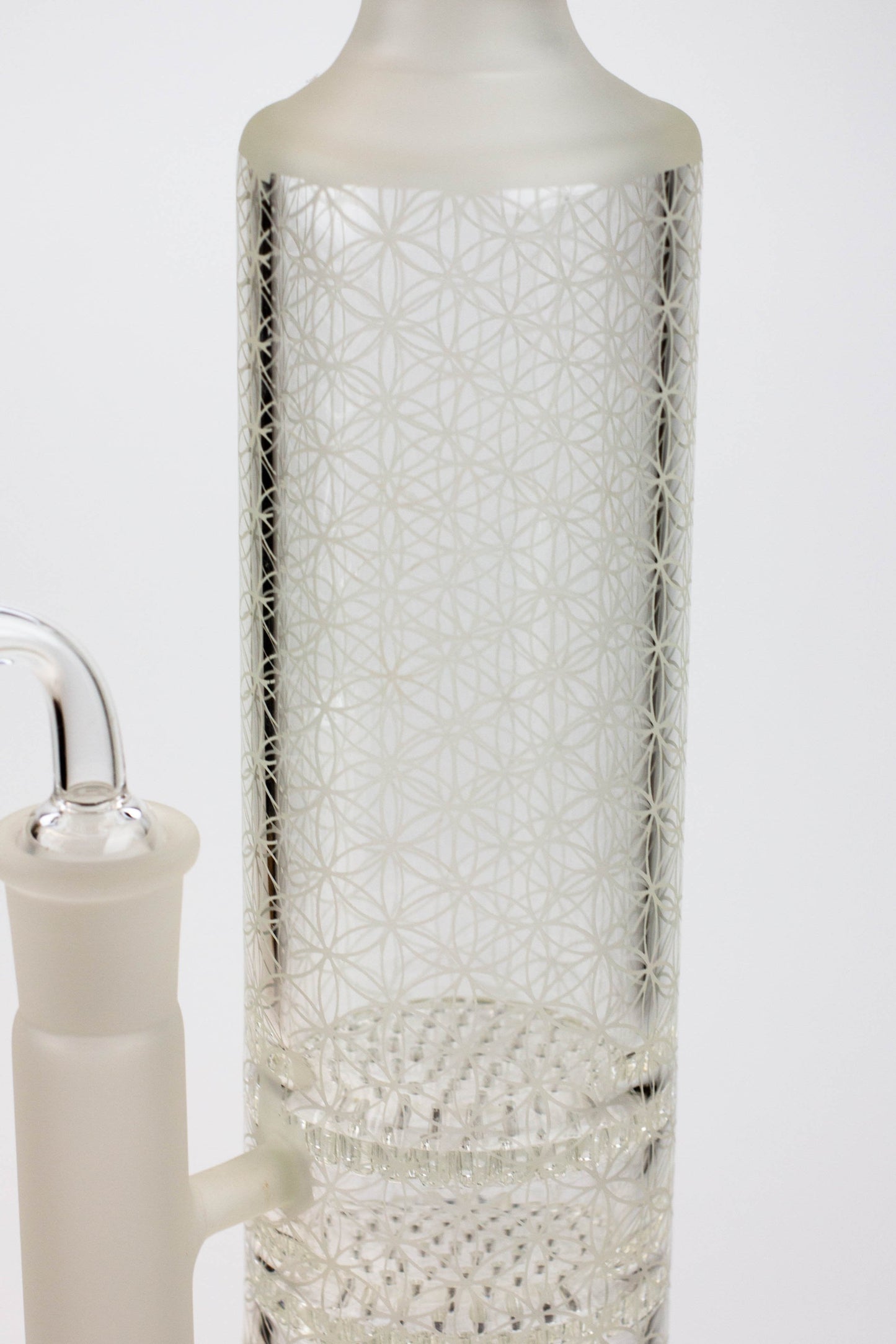 14" AQUA Glass / 2-in-1 / Dual honeycomb sandblast glass water bong