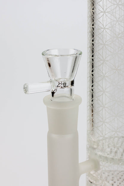 14" AQUA Glass / 2-in-1 / Dual honeycomb sandblast glass water bong