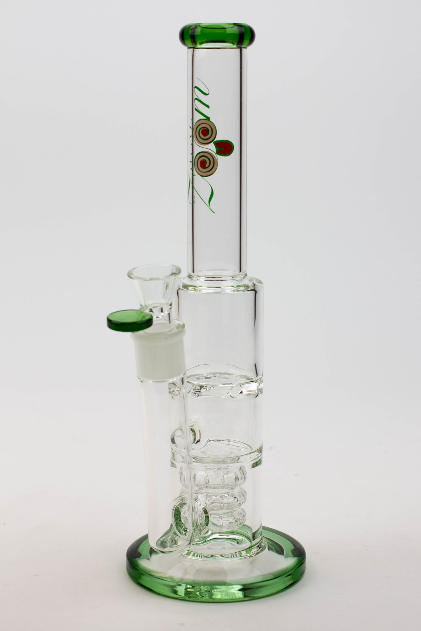 12" ZOOM Tornado and showerhead glass bong [B6]