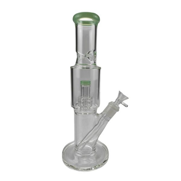 12″ Straight Tube Glass Bong Tire Percolator with Inline Ash Catcher