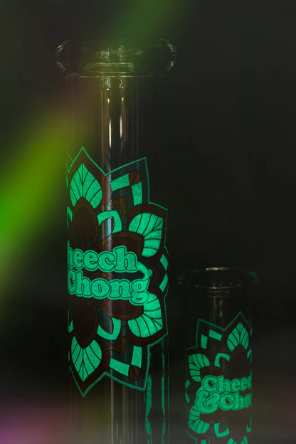 Cheech & Chong® Glass | 10" Mandala Glow in the Dark Beaker