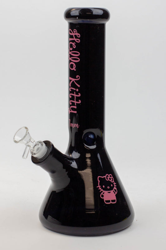 12" Kitty black 7 mm glass beaker bong