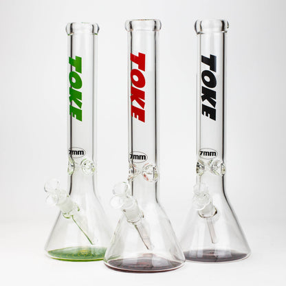 16" TOKE 7 mm glass water beaker bong