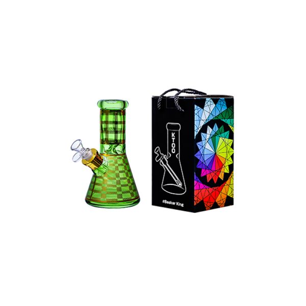 8" Soft glass beaker water bong [M08402]