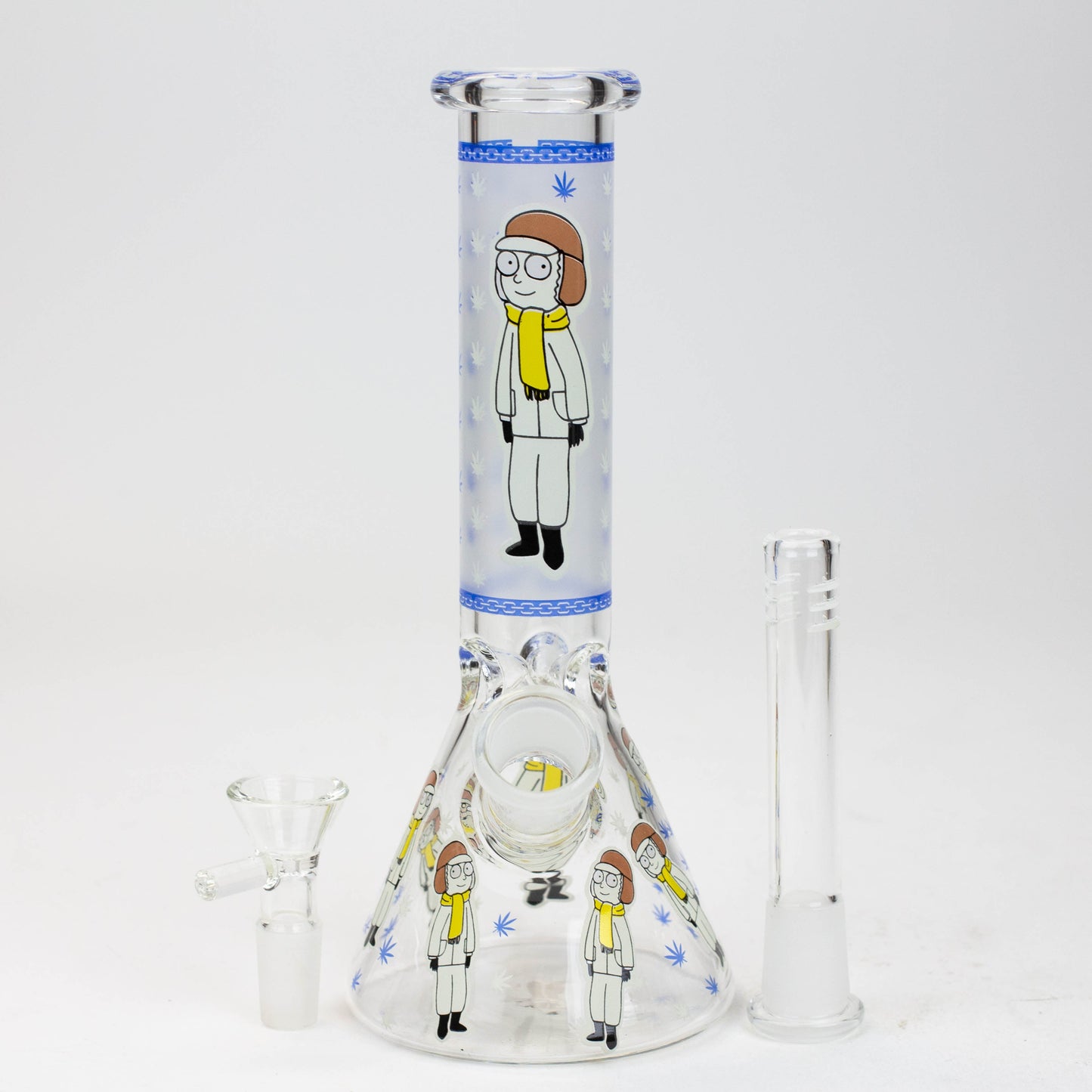 8" Glow in the dark glass Bong [GLOW]