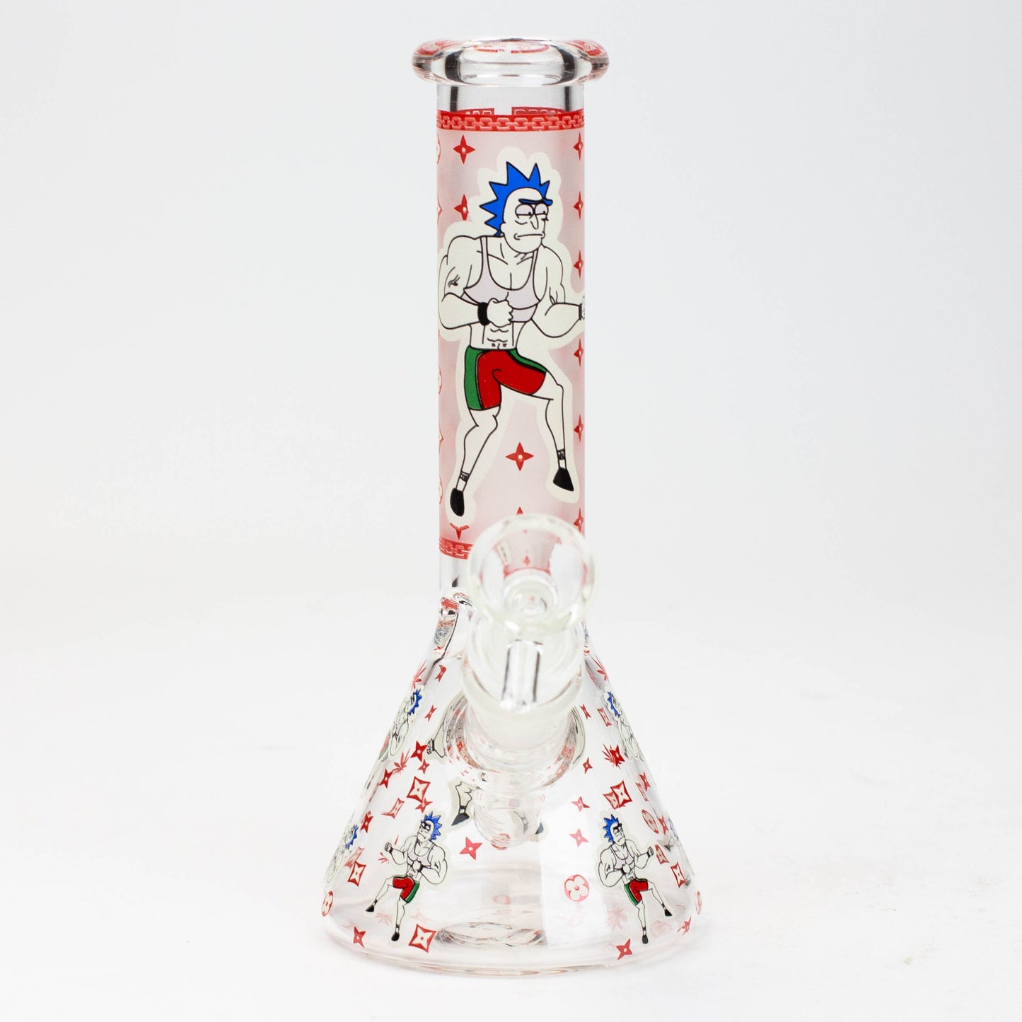 8" Glow in the dark glass Bong [GLOW]
