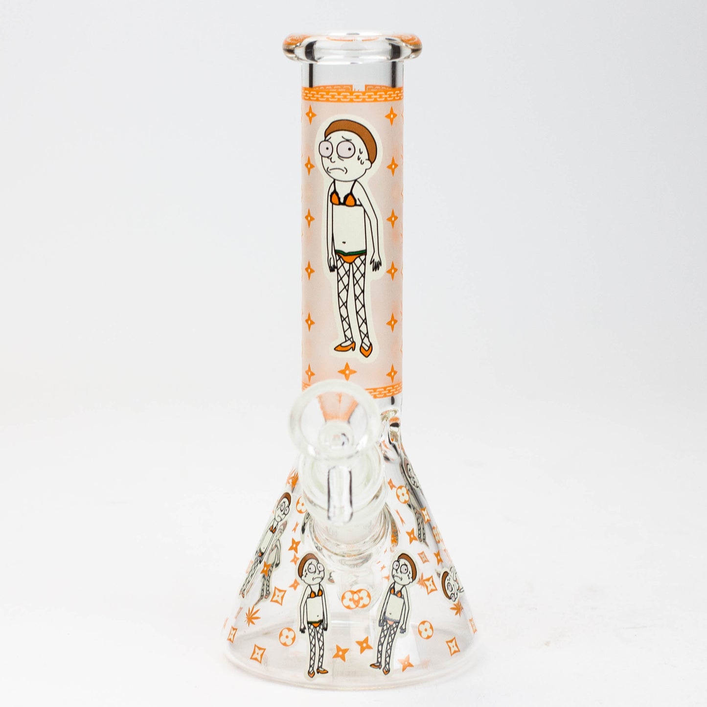 8" Glow in the dark glass Bong [GLOW]