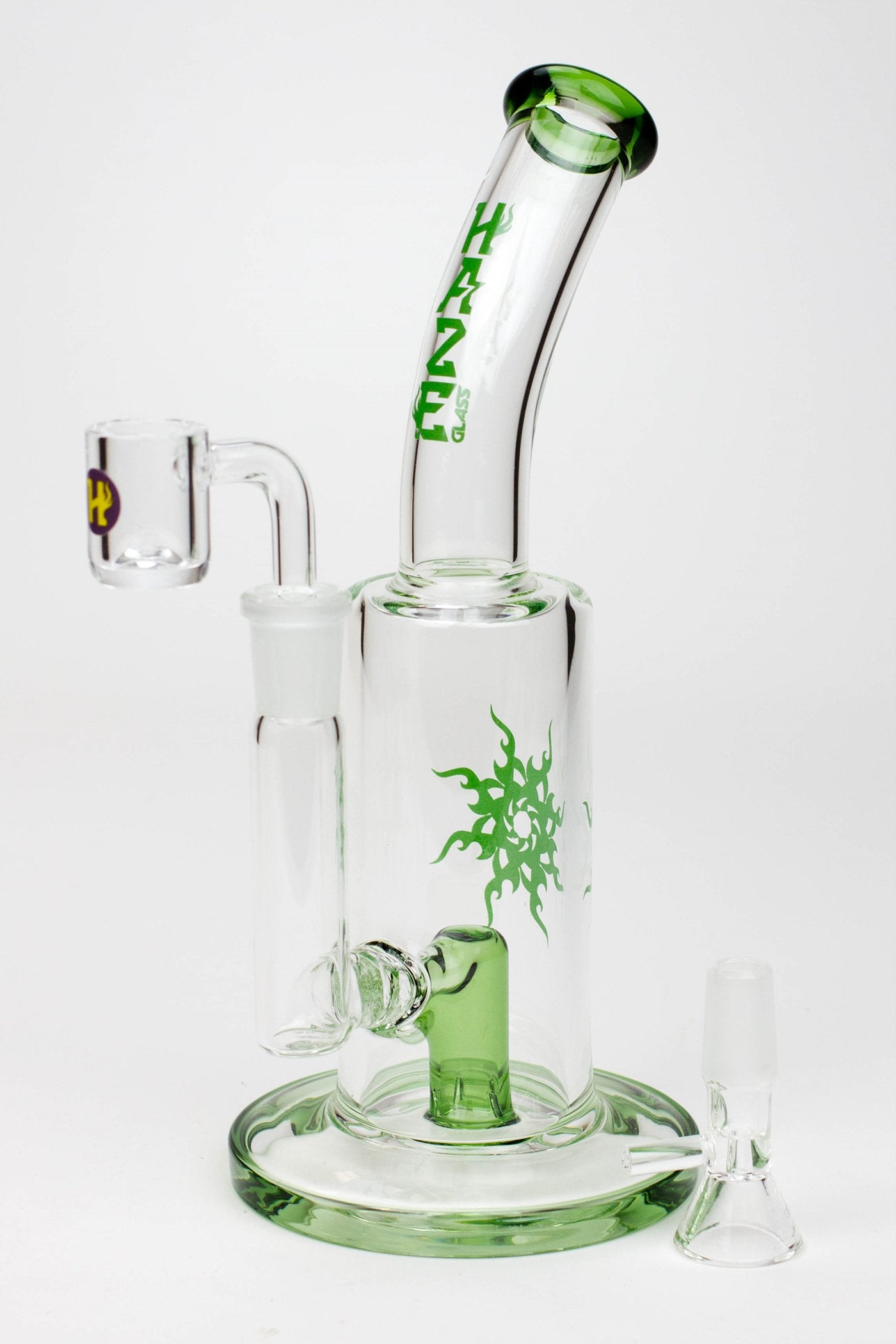 8" HAZE 2-in-1 shower head diffuser Bent Neck Dab Rig[HZ024]