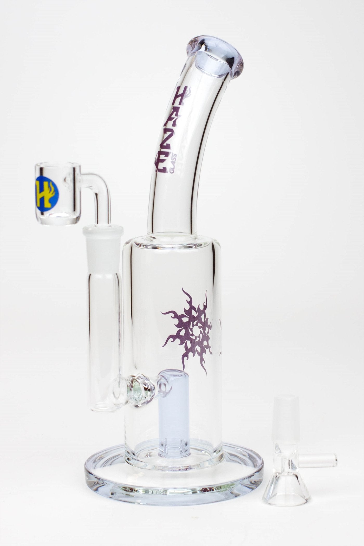 8" HAZE 2-in-1 shower head diffuser Bent Neck Dab Rig[HZ024]