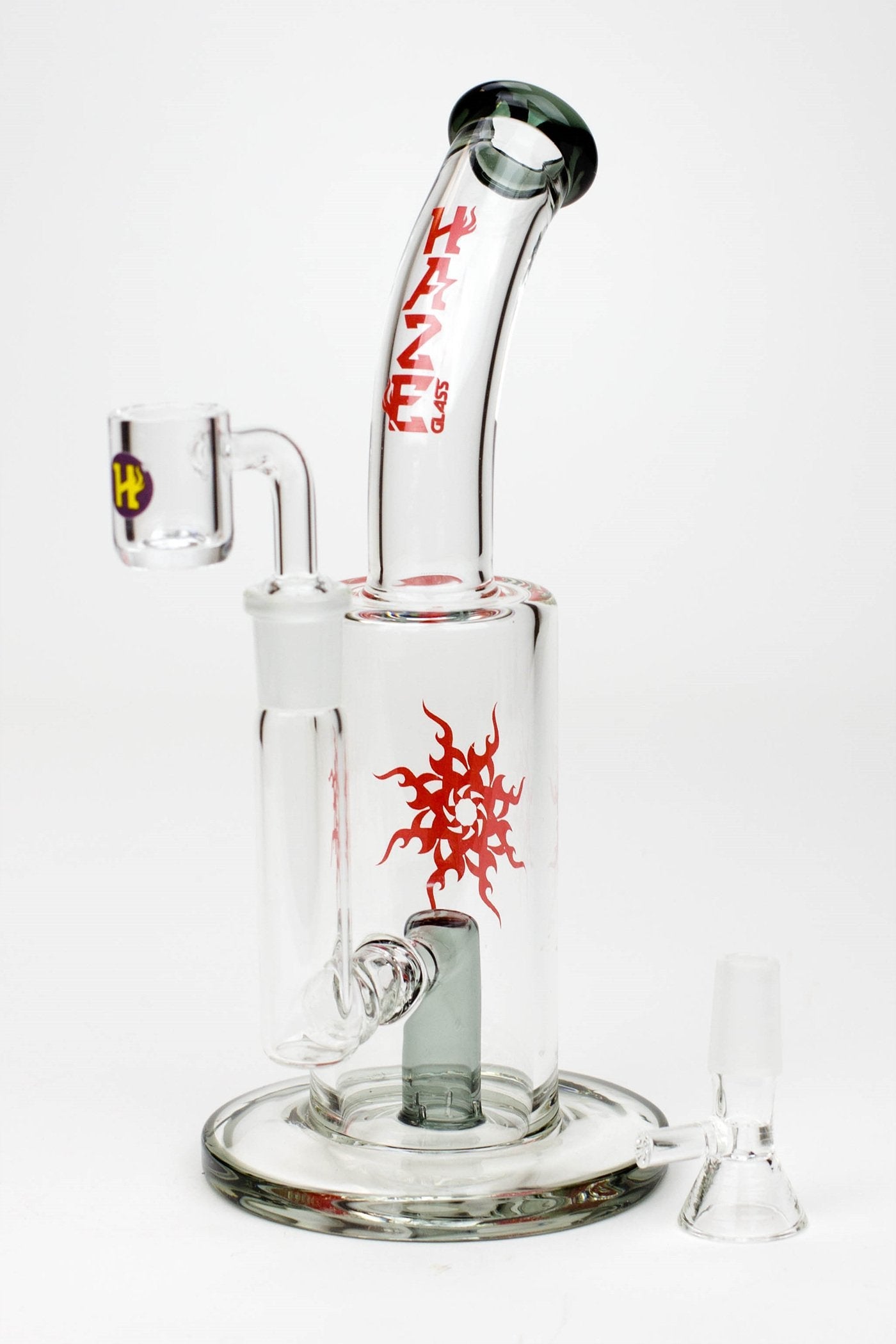 8" HAZE 2-in-1 shower head diffuser Bent Neck Dab Rig[HZ024]