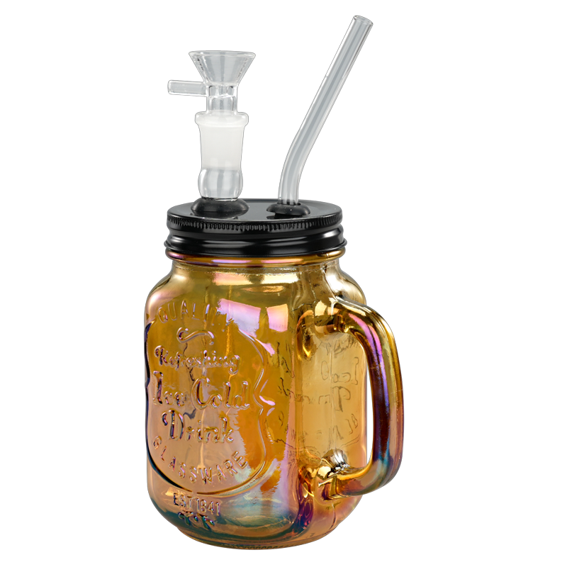 TOPPUFF® | 5.5″ Mason Jar Glass Bong – Surface Plating Colors
