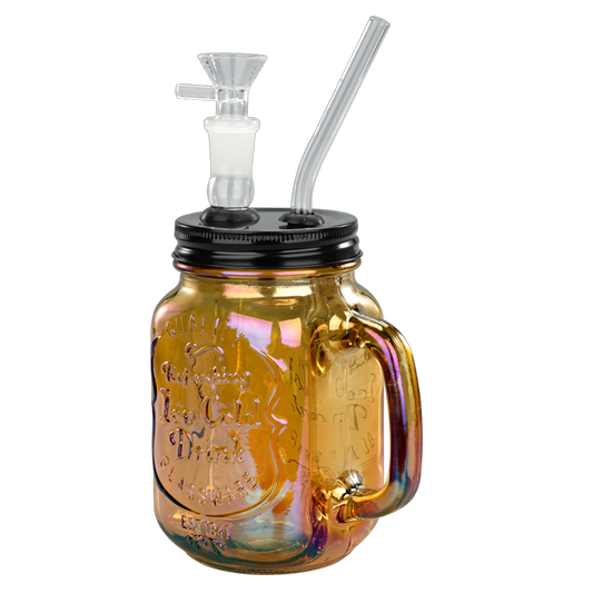 TOPPUFF® | 5.5″ Mason Jar Glass Bong – Surface Plating Colors
