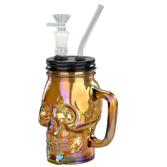 TOPPUFF® | 6″ Skull Cup Glass Bong – Surface Painting Colors