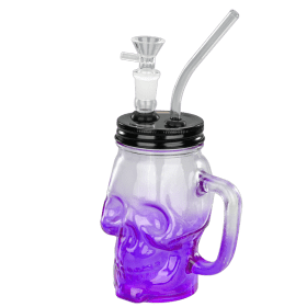 TOPPUFF® | 6″ Skull Cup Glass Bong – Surface Painting Colors