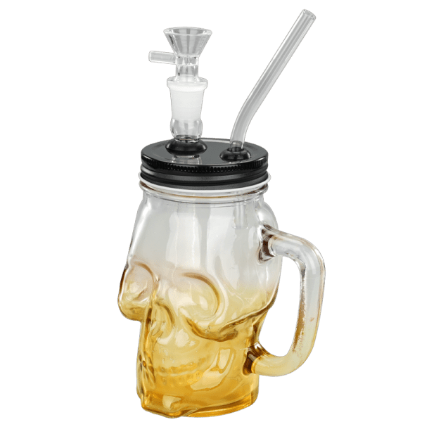 TOPPUFF® | 6″ Skull Cup Glass Bong – Surface Painting Colors