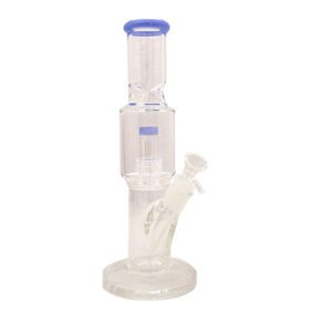 12″ Straight Tube Glass Bong Tire Percolator with Inline Ash Catcher