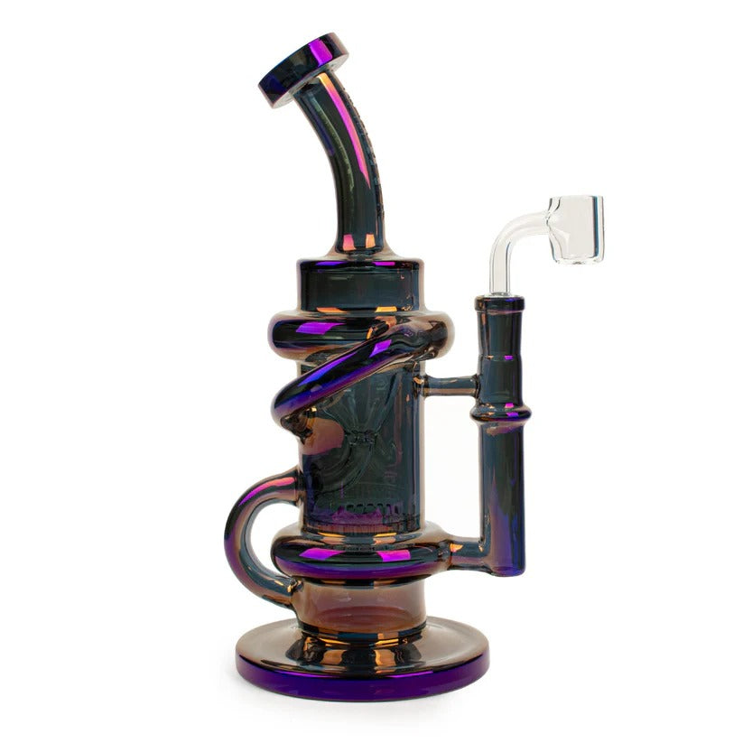 Red Eye Tek | 9.5" Tall Blue Metallic Terminator Finish Glitch Klein Recycler Rig