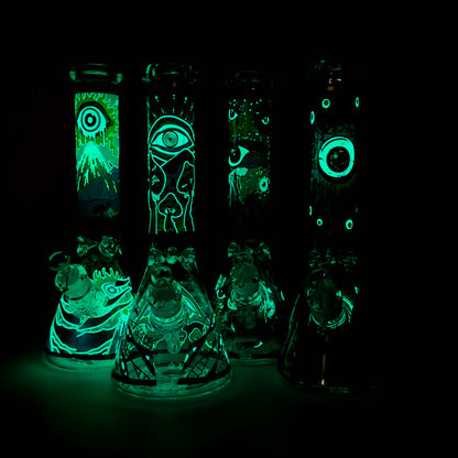 14" Eye Design 7mm Thick Heavy-Duty Glass Beaker Bong