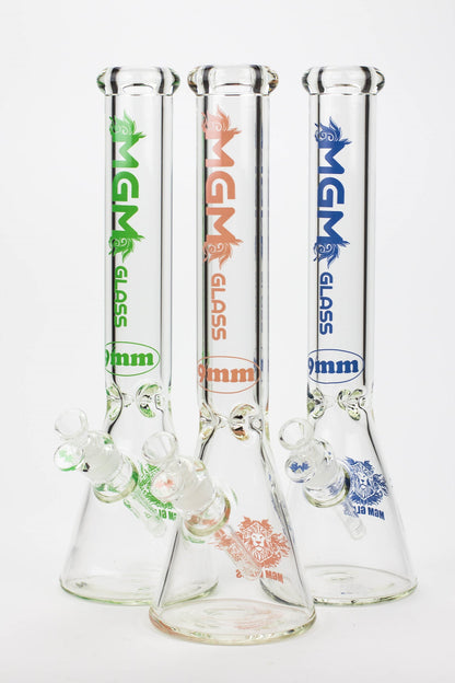 16" glass / 9 mm / beaker glass water bong-Clear