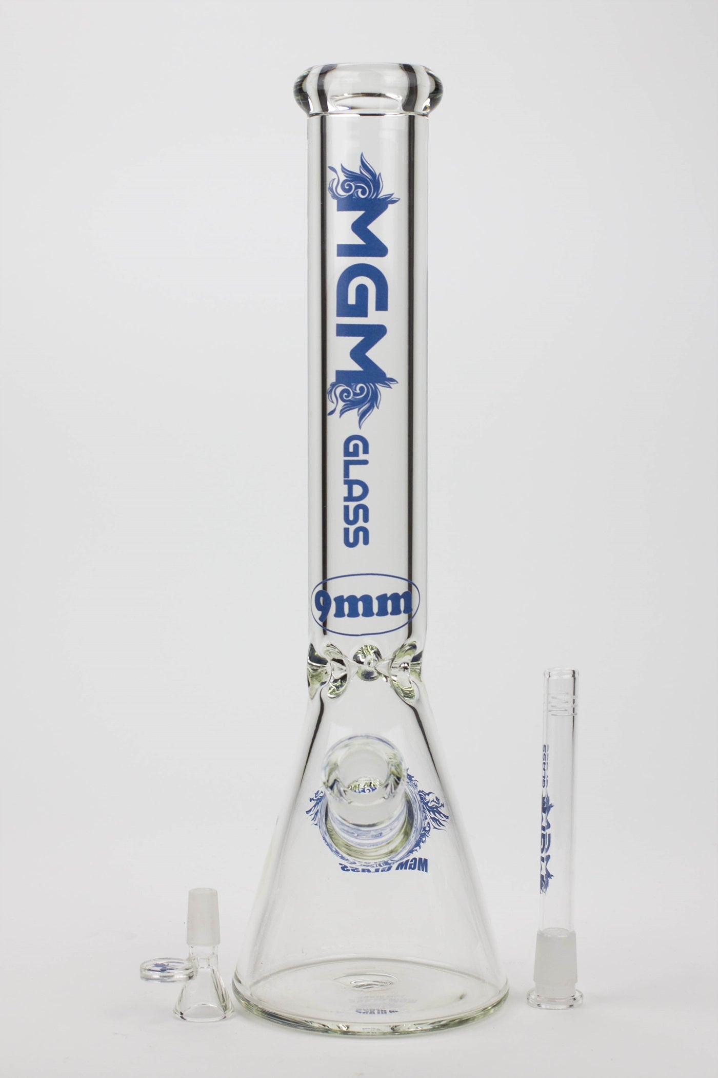 16" glass / 9 mm / beaker glass water bong-Clear