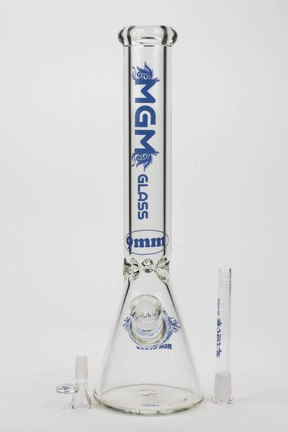 16" glass / 9 mm / beaker glass water bong-Clear