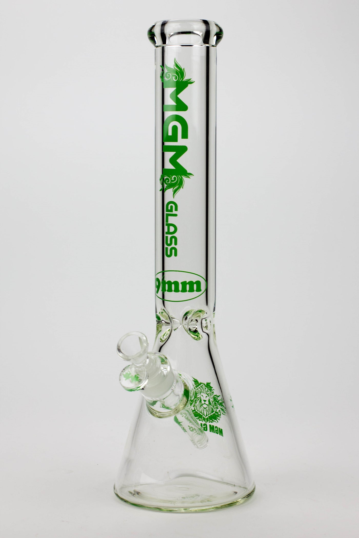 16" glass / 9 mm / beaker glass water bong-Clear
