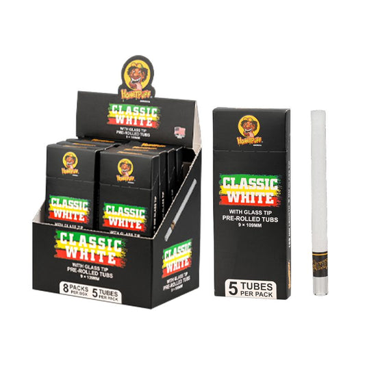 Honey Puff | Pre-Rolled Tubes with Glass Tip – Classic White (Box of 8)