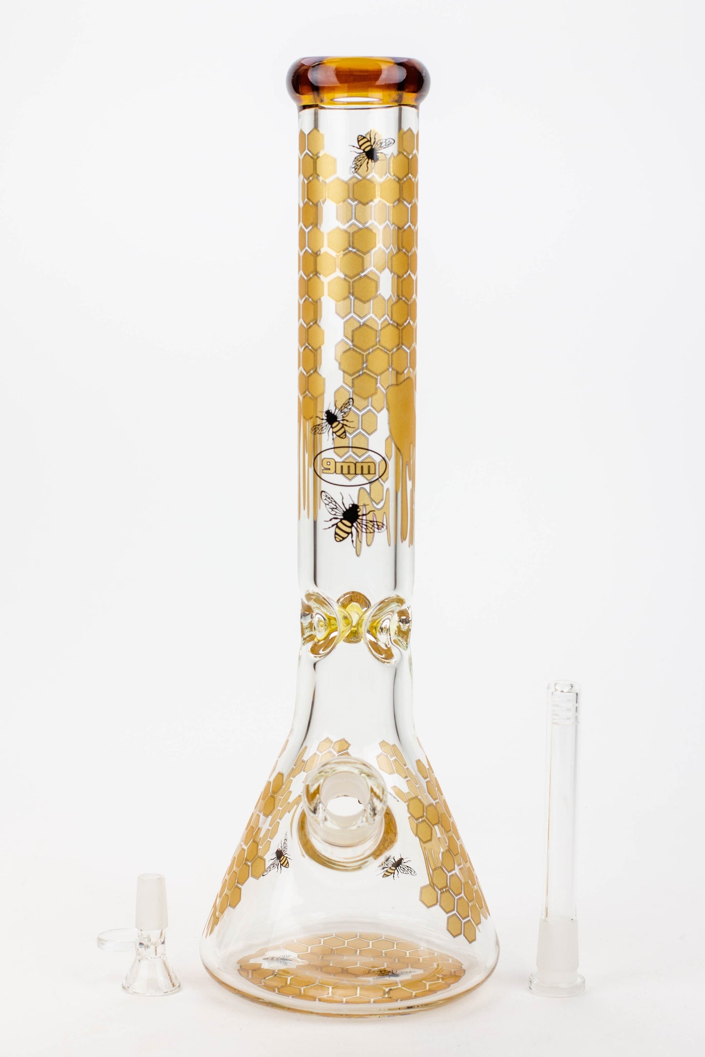 16" SOUL glass BEE / 9 mm / beaker glass bong  [S2076]