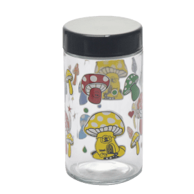180ml Glass Storage Jar with Sticker Design – Compact & Stylish [SMKZ-145]