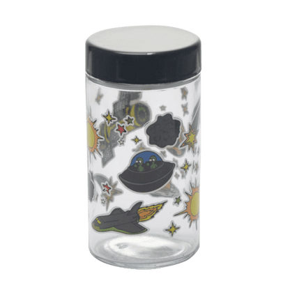 180ml Glass Storage Jar with Sticker Design – Compact & Stylish [SMKZ-145]