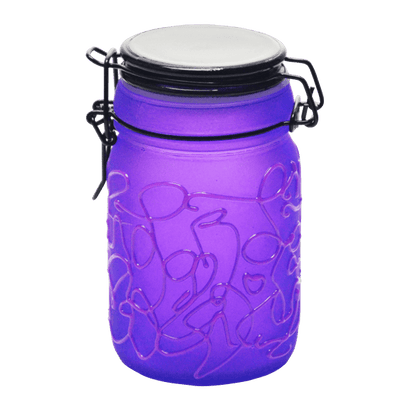 Spider Web Design Glass Storage Jar – Purple-Multiple Sizes Available [SMKZ-139]