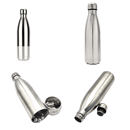 700ml Thermos Bottle with Lid – Dual Function Hidden Compartment (Silver) [SMKZ-147]